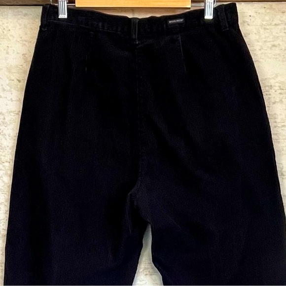 Woolrich Women's Wide Whale Corduroy Pants Black Sz 12 Thick and Warm High Rise - Picture 7 of 15